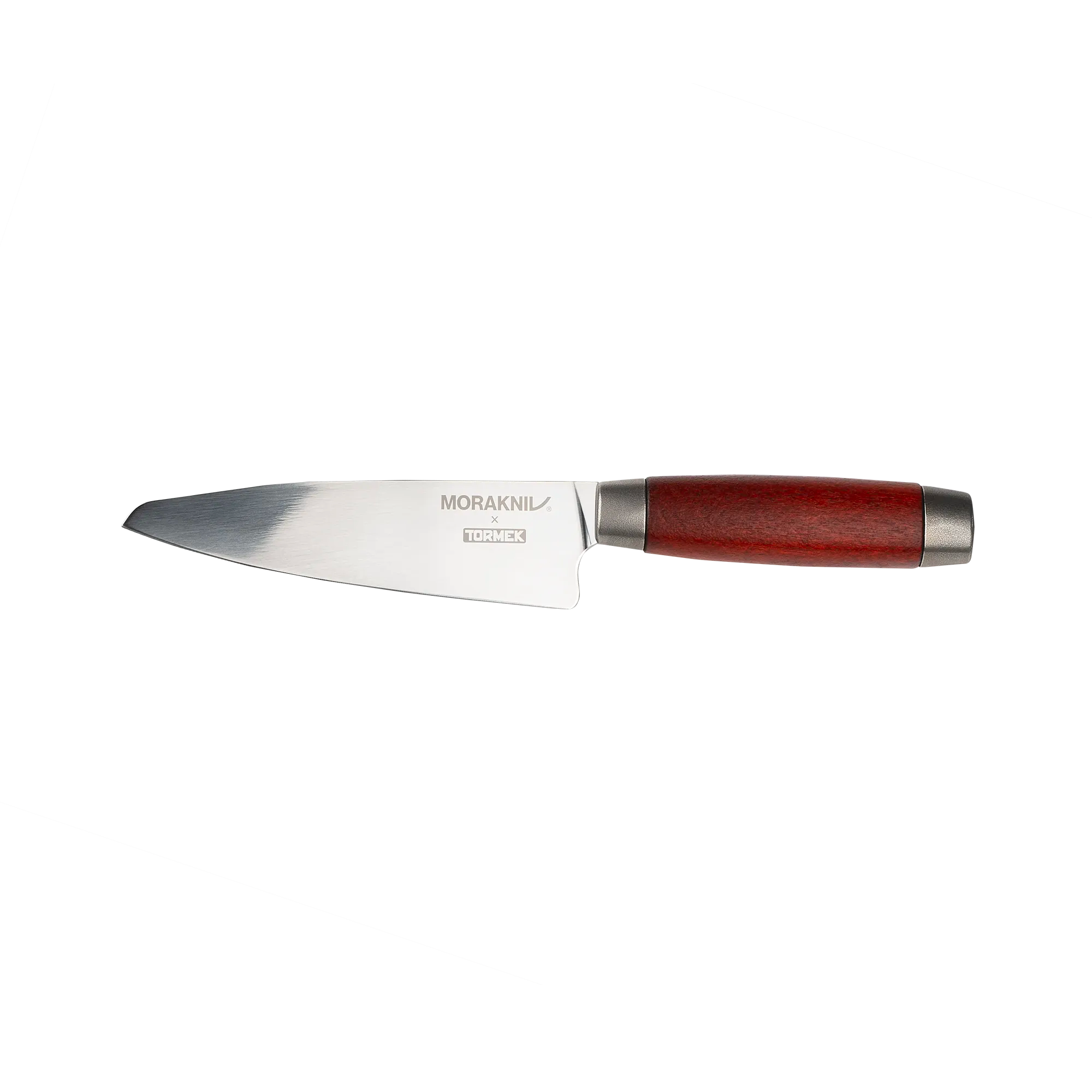 A Morakniv x Tormek 1891 utility knife classic with a red handle in birch