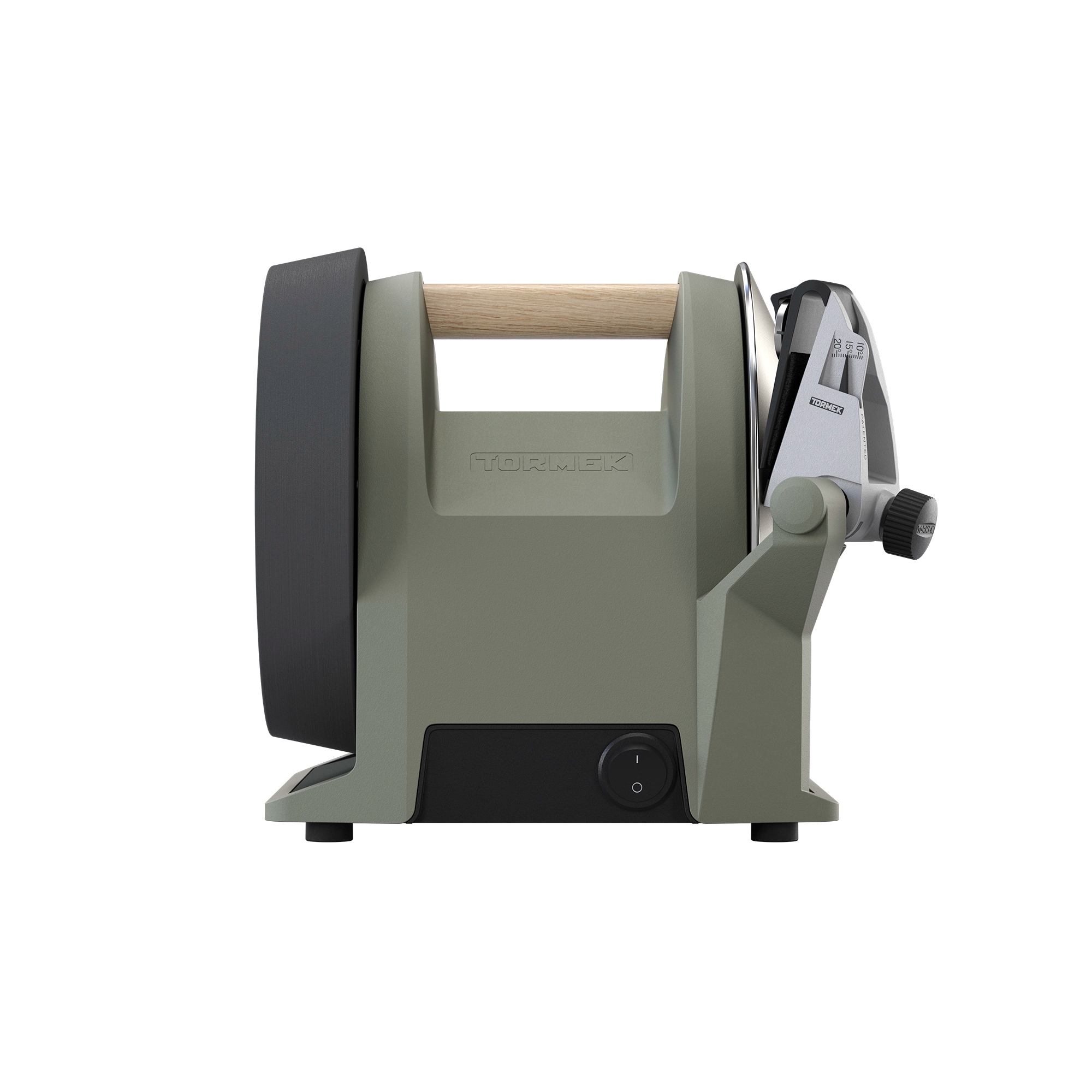 Front view of Tormek T-1 in Ash Green.